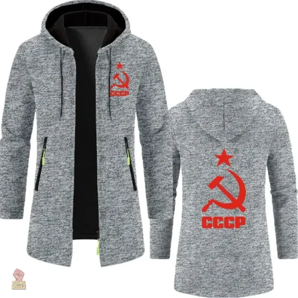 Hoodie long CCCP avec emblème faucille et marteau