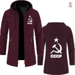 Hoodie long au style communiste, faucille et marteau