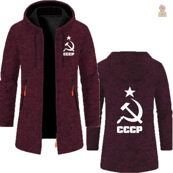 Hoodie long au style communiste, faucille et marteau