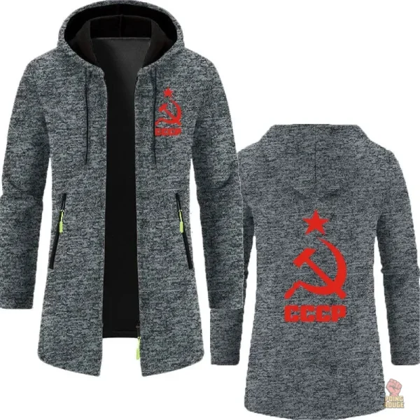 Parka longue avec motif faucille et marteau, esprit alternatif
