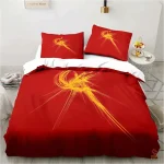 Parure de lit rouge avec motifs iconiques soviétiques