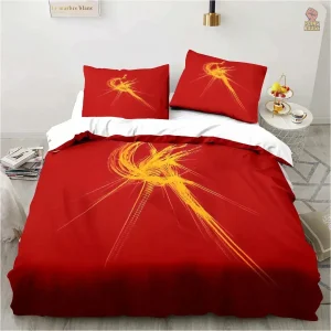 Parure de lit faucille marteau abstrait or rouge