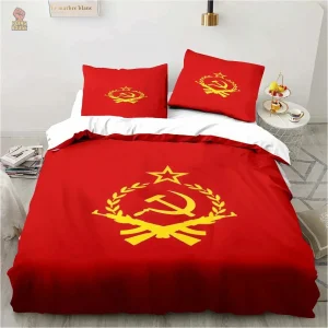 Linge de lit inspiré de la propagande communiste