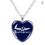 Pendentif cœur marine Aeroflot avec logo soviétique