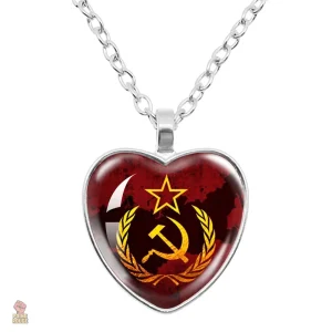 Pendentif communiste avec blason étoile faucille bordeaux