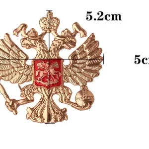 PIN AIGLE BICEPHALE RUSSE METAL DORE 5CM