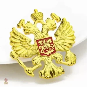 Pin badge aigle bicéphale doré