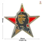 Pin badge Che Guevara avec beret et étoile rouge émaillée