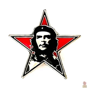 Pin badge portrait de Che Guevara en métal doré argenté