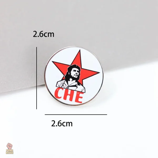 Badge Che Guevara, accessoire tendance en métal argenté