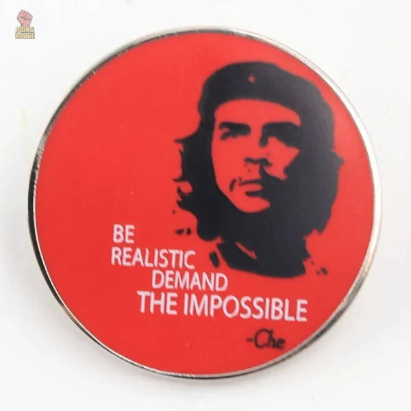Élégant pin badge Che Guevara, finition dorée et ronde