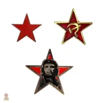 Insigne Che Guevara emblématique, métal émaillé, style révolutionnaire