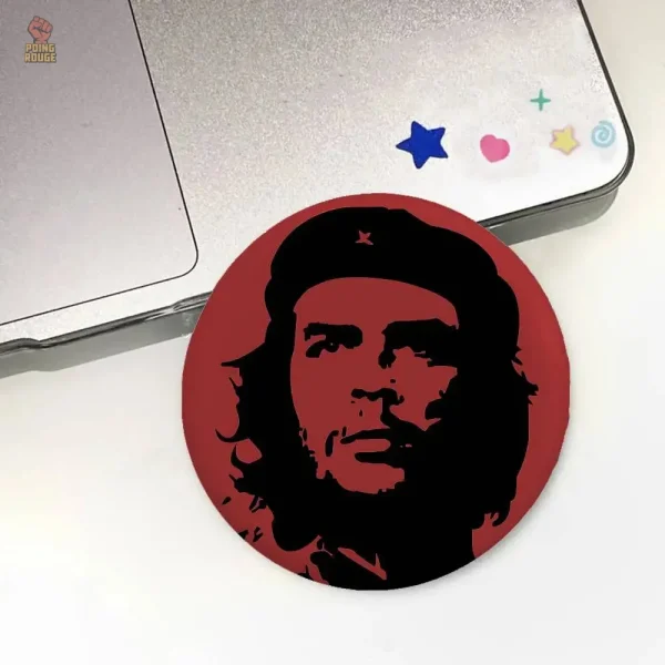 Pin badge Che Guevara macaron étoile Cuba fond bleu rond - vue 3