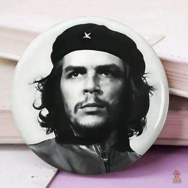 Insigne rond représentant Che Guevara en détail