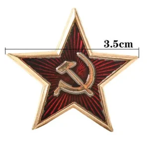 Pin étoile rouge en métal doré CCCP, 3.5 cm