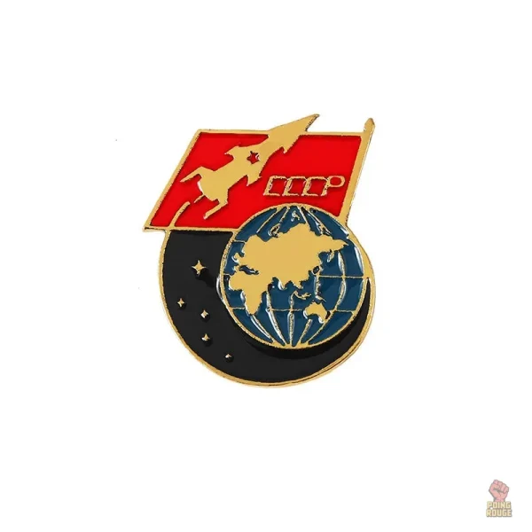 Pin décoratif communiste avec drapeau
