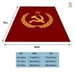 Plaid rouge orné d'épis et emblèmes communistes