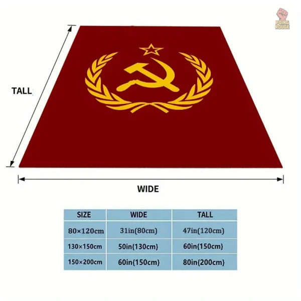 Plaid rouge orné d'épis et emblèmes communistes