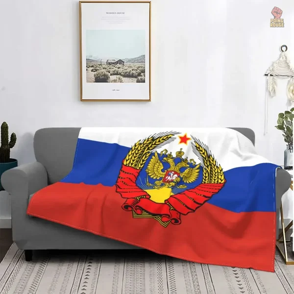 plaid-russie-drapeau-aigle-bicephale-imperial-etoile-rouge-1 Plaid Russie drapeau aigle à deux têtes et étoile rouge