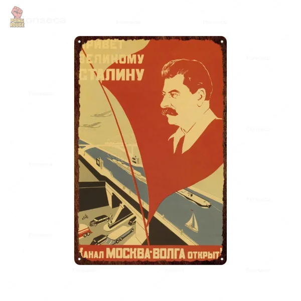 Plaque Aeroflot vintage avec design communiste