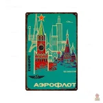 Plaque hôtesse Aeroflot en métal