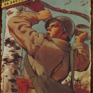 Plaque métal Na Zapad vers l'Ouest soldat 1942
