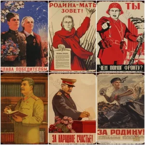Plaque métal communiste avec symbole armée rouge