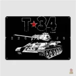 Art mural vintage T34 char soviétique en métal