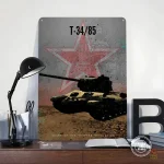 Plaque métal communiste T34 char soviétique