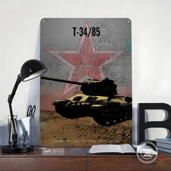 Plaque métal communiste T34 char soviétique