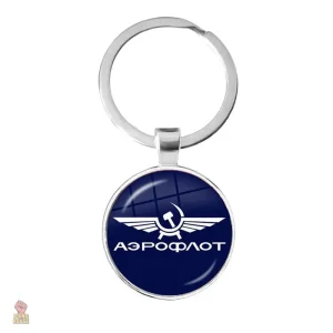 Porte-clés Aeroflot aviation soviétique logo bleu marine