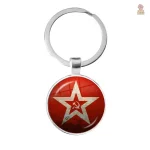 Porte-clés CCCP carte monde faucille marteau bordeaux bronze - vue 4
