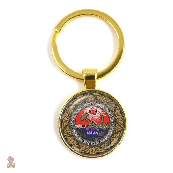 Porte-clés CCCP insigne punk rock faucille marteau argent - vue 7
