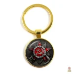 Porte-clés CCCP insigne punk rock faucille marteau argent - vue 8