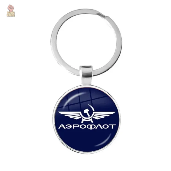 Porte-clés CCCP insigne punk rock faucille marteau argent - vue 12