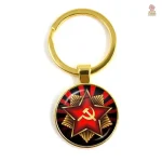 Porte-clés CCCP insigne punk rock faucille marteau argent - vue 15