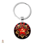 Porte-clés CCCP insigne punk rock faucille marteau argent - vue 18