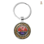 Porte-clés CCCP insigne punk rock faucille marteau en bronze - vue 7