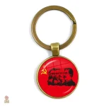 Porte-clés faucille et marteau en bronze
