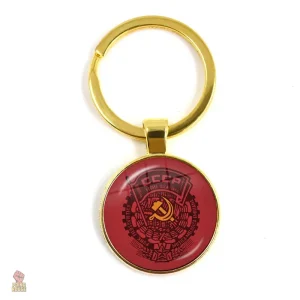 Porte-clés CCCP insigne punk rock faucille marteau or