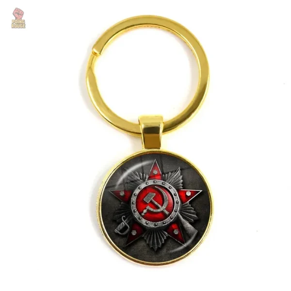 Porte-clés drapeau URSS faucille marteau étoile or rouge - vue 11