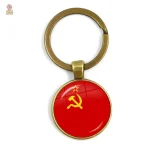 Porte-clés étoile rouge faucille marteau or fond noir - vue 5