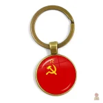 Porte-clés étoile rouge faucille marteau or fond noir - vue 4