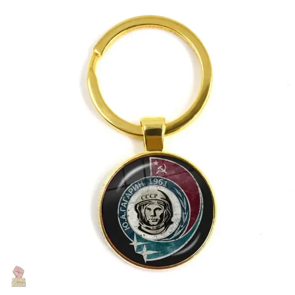 Porte-clés étoile rouge faucille marteau or fond noir - vue 26