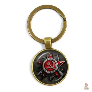 Porte-clés médaille militaire URSS étoile rouge métal