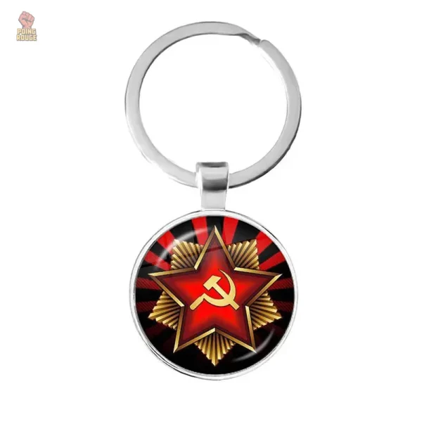 Porte-clés médaille militaire URSS étoile rouge métal - vue 20