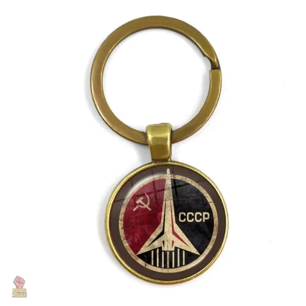 Porte-clés URSS en bronze avec faucille et marteau