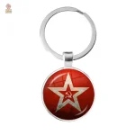 Porte-clés vintage URSS étoile blanche faucille marteau - vue 6