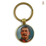 Porte-clés rétro étoile blanche et symbole communiste