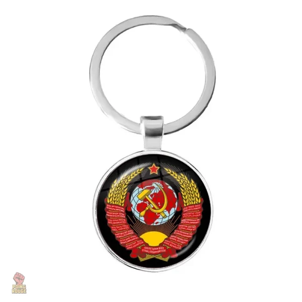 Porte-clés en or, design faucille et marteau